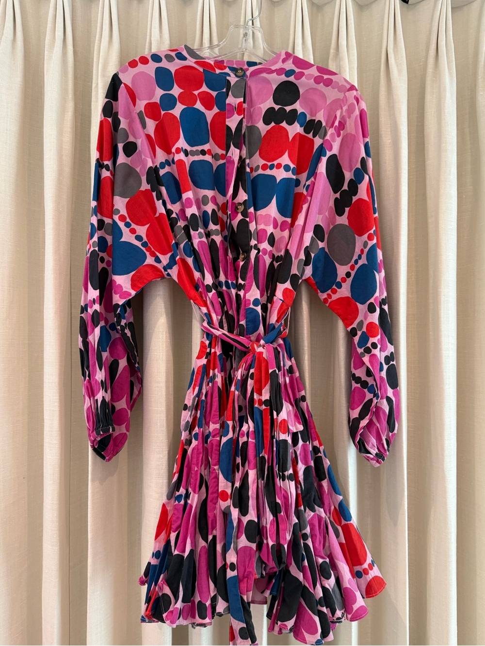 RHODE Pink Multicolor Polka Dot Mini Dress